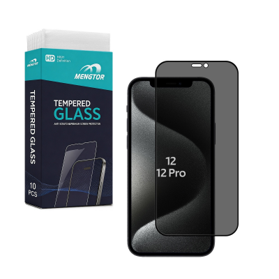 iPhone 12 Privacy Screen Protector 10 Pack, Bulk Tempered Glass, Anti-Peep