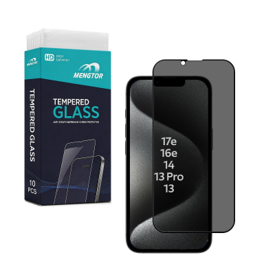 iPhone 16e Privacy Screen Protector 10 Pack, Tempered Glass, Bulk, Scratch Resistant