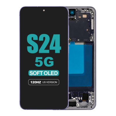samsung galaxy s24 5g sm s921u soft oled display with cobalt violet frame
