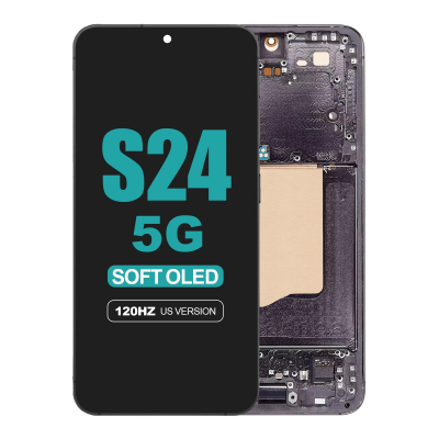 samsung galaxy s24 5g sm s921u soft oled display with onyx black frame