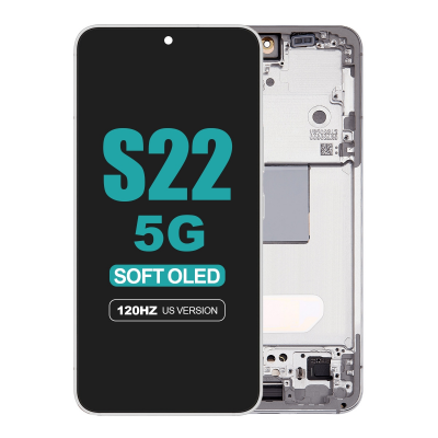 samsung galaxy s22 5g sm s901u soft oled display with phantom white frame
