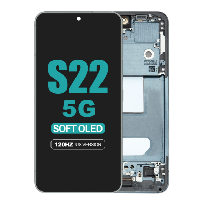 samsung galaxy s22 5g sm s901u soft oled display with green frame