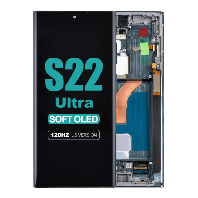 samsung galaxy s22 ultra 5g sm s908u soft oled display with green frame