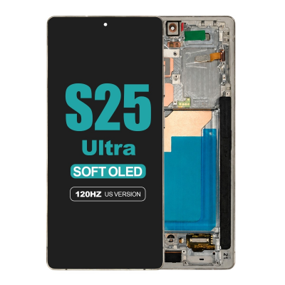 titanium black gray oled display panel with midframe for samsung s25 ultra