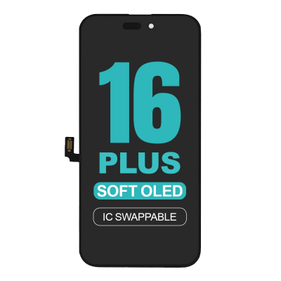  Soft OLED Screen Digitizer Assembly with Portable IC for iPhone 16 Plus (Aftermarket Plus)