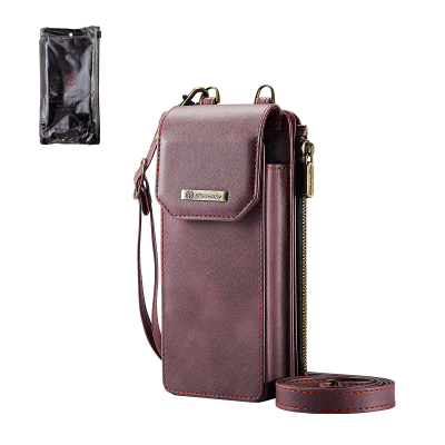  CaseMe PU Leather Wallet Phone Case for Samsung Z Fold8 Ultra with Sholder Strap & Wrist Strap, Red
