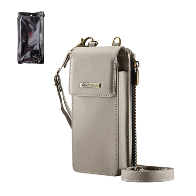  CaseMe PU Leather Wallet Phone Case for Samsung Z Fold8 Ultra with Sholder Strap & Wrist Strap, Light Gray