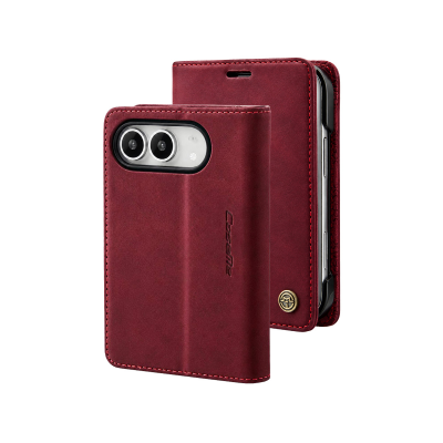 CaseMe PU Leather Folio Wallet Case for iPhone Duo with 2 Card Slots, Red