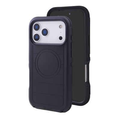  Durable Striped Texture Phone Case for iPhone 18 Pro Max, Black