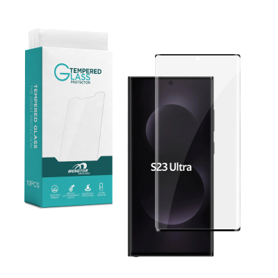   [10 Pack] Clear Tempered Glass With Finger Print for Samsung Galaxy S23 Ultra S918