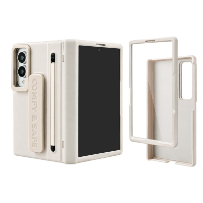  Full Protection Shockproof Case for Galaxy Z Fold8 Built-in Kickstand ,Lens mount and Stylus, White (Only Ground Shipping)