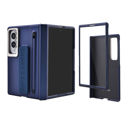  Full Protection Shockproof Case for Galaxy Z Fold8 Built-in Kickstand ,Lens mount and Stylus, Blue (Only Ground Shipping)