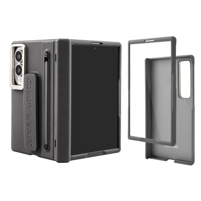  Full Protection Shockproof Case for Galaxy Z Fold8 Built-in Kickstand ,Lens mount and Stylus, Gray (Only Ground Shipping)
