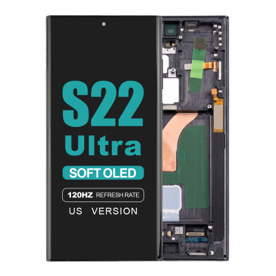 samsung galaxy s22 ultra 5g sm s908u soft oled display with phantom black frame