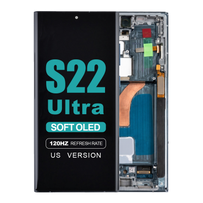 samsung galaxy s22 ultra 5g sm s908u soft oled display with green frame