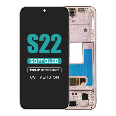samsung galaxy s22 5g sm s901u soft oled display with pink gold frame