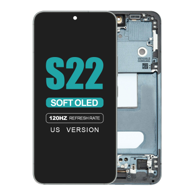 samsung galaxy s22 5g sm s901u soft oled display with green frame