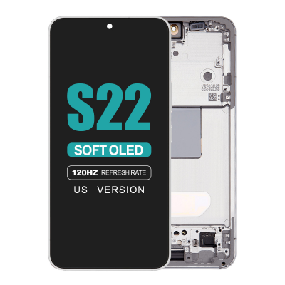 samsung galaxy s22 5g sm s901u soft oled display with phantom white frame