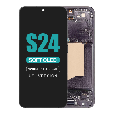 samsung galaxy s24 5g sm s921u soft oled display with onyx black frame