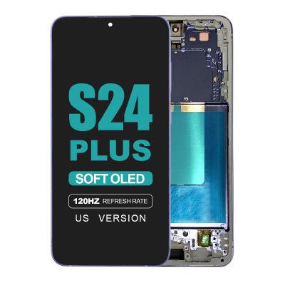 OLED Screen Digitizer Assembly with Frame for Samsung Galaxy S24 Plus 5G S926 (for US Version)(Aftermarket Pro/ 120Hz) - Cobalt Violet samsung galaxy s24 plus 5g s926 cobalt violet screen with frame