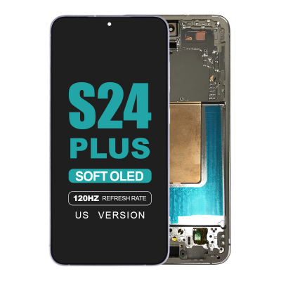 OLED Screen Digitizer Assembly with Frame for Samsung Galaxy S24 Plus 5G S926 (for US Version)(Aftermarket Pro/ 120Hz) - Marble Gray samsung galaxy s24 plus 5g s926 marble gray screen with frame