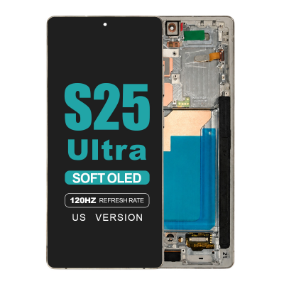 titanium black gray oled display panel with midframe for samsung s25 ultra