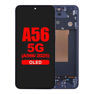  OLED Screen Digitizer with Frame Replacement for Samsung Galaxy A56 5G A566 (Aftermarket) - Awesome Graphite