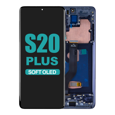 OLED Screen Digitizer with Frame Replacement for Samsung Galaxy S20 Plus G985/ S20 Plus 5G G986 (Aftermarket)(1:1 Size) - Cosmic Black OLED screen for Samsung Galaxy S20 Plus