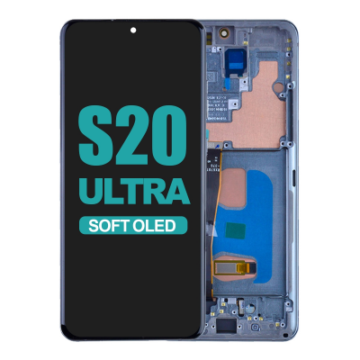 OLED Screen Digitizer with Frame Replacement for Samsung Galaxy S20 Ultra 5G G988U (Aftermarket)(Nearly 1:1 size) - Cosmic Gray OLED screen for Samsung Galaxy S20 Ultra 5G