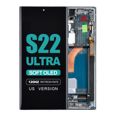 samsung galaxy s22 ultra 5g sm s908u soft oled display with green frame