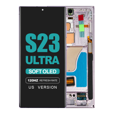 samsung galaxy s23 ultra 5g sm s918u soft oled display with lavender frame