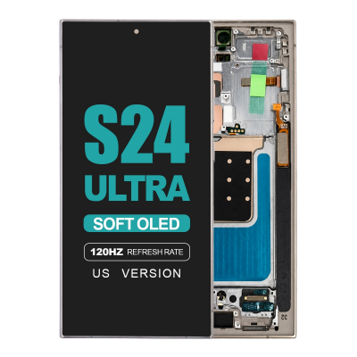 samsung galaxy s24 ultra 5g sm s928u soft oled flat display with titanium gray frame
