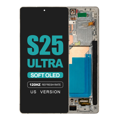 titanium black gray oled display panel with midframe for samsung s25 ultra