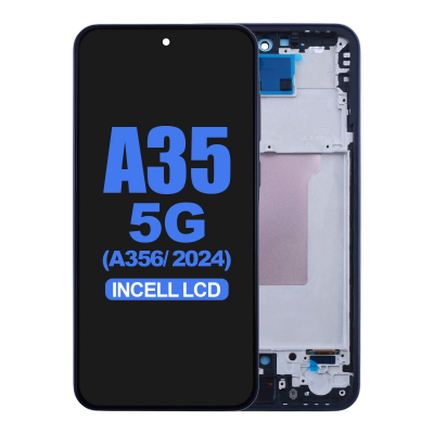  LCD Screen Digitizer Assembly Replacement with Frame for Samsung Galaxy A35 5G (2024) A356 (Incell) - Awesome Navy