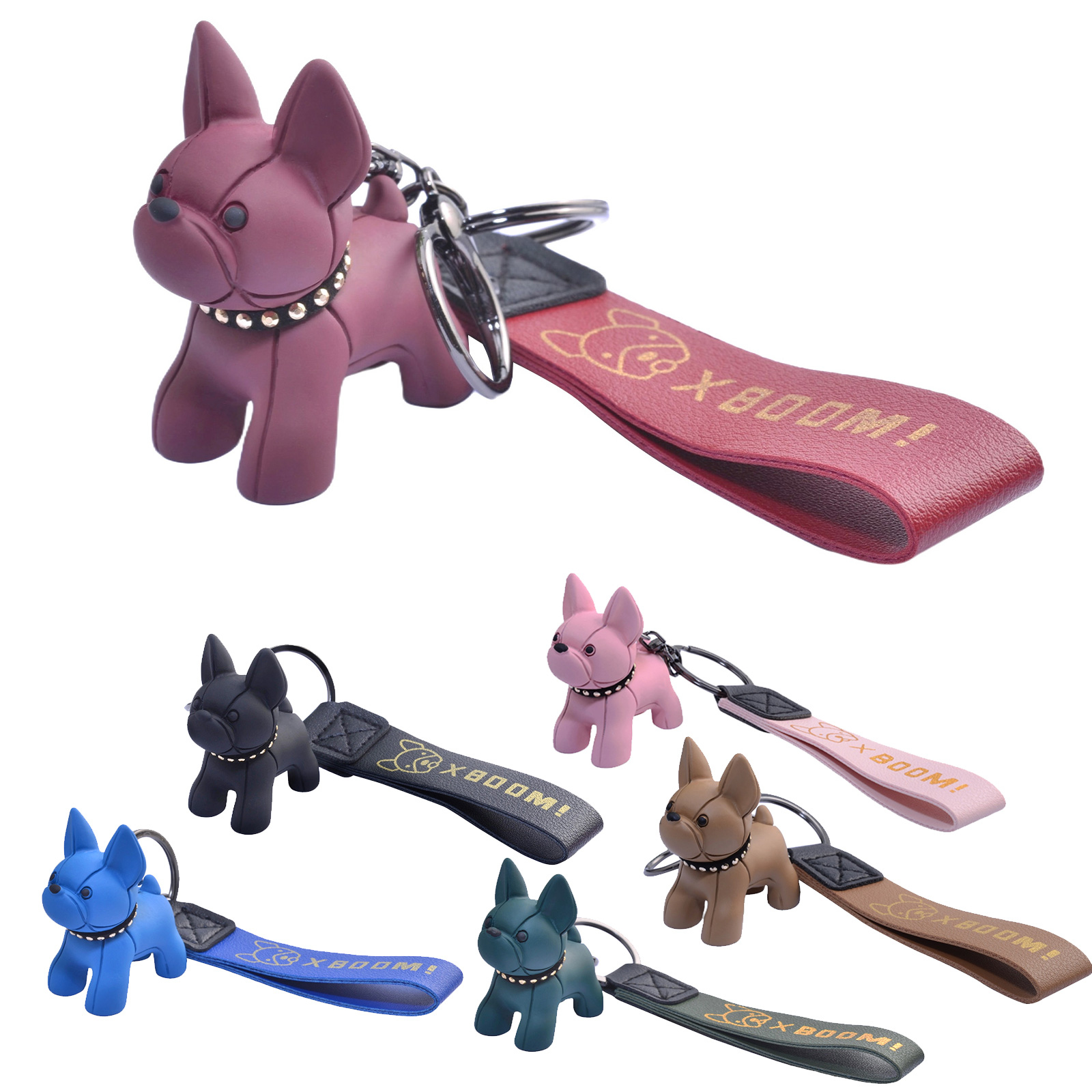 Black French Bulldog Dog Charm Phone Pendant Keychain Style