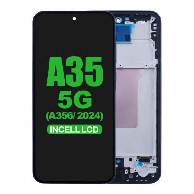  LCD Screen Digitizer Assembly Replacement with Frame for Samsung Galaxy A35 5G (2024) A356 (Incell) - Awesome Navy